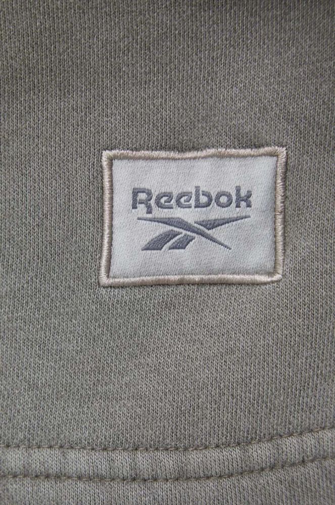 Кофта Reebok Classic жіноча колір сірий з капюшоном однотонна фото 6