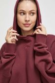 Кофта Reebok LUX COLLECTION жіноча колір бордовий з капюшоном однотонна