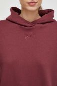 Кофта Reebok LUX COLLECTION жіноча колір бордовий з капюшоном однотонна