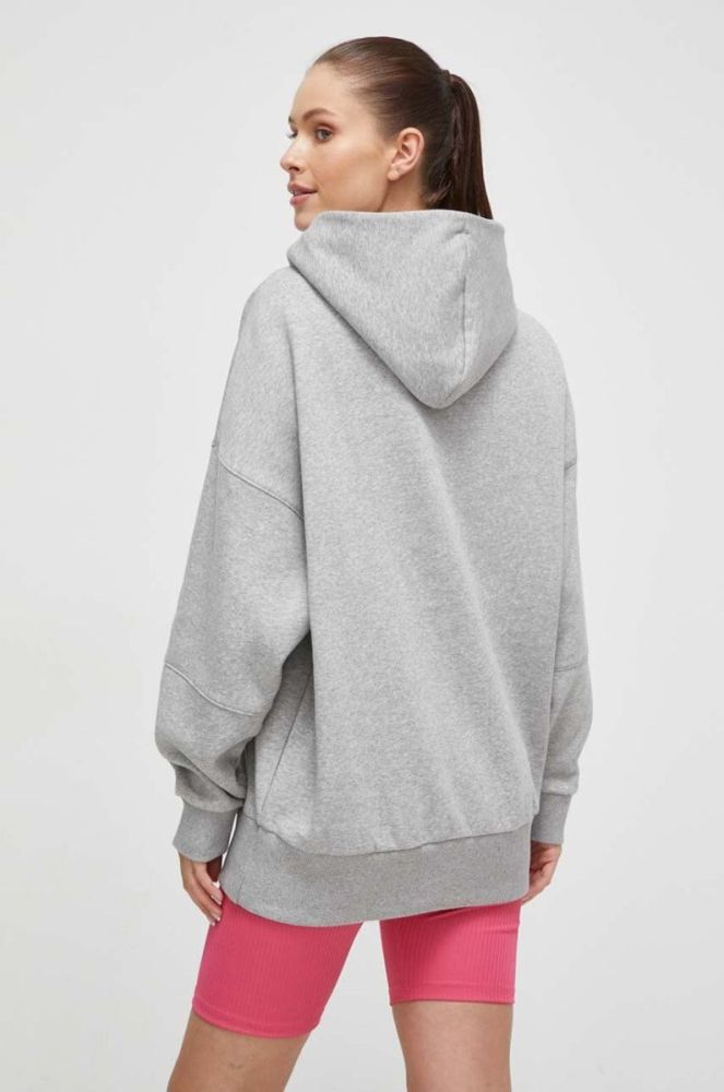 Кофта Reebok LUX COLLECTION жіноча колір сірий з капюшоном меланж фото 3