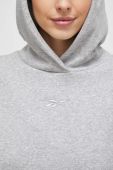 Кофта Reebok LUX COLLECTION жіноча колір сірий з капюшоном меланж