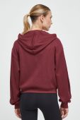 Кофта Reebok жіноча колір бордовий з капюшоном однотонна