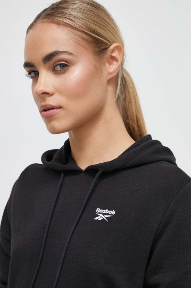 Кофта Reebok жіноча колір чорний з капюшоном однотонна (3574257) фото 2