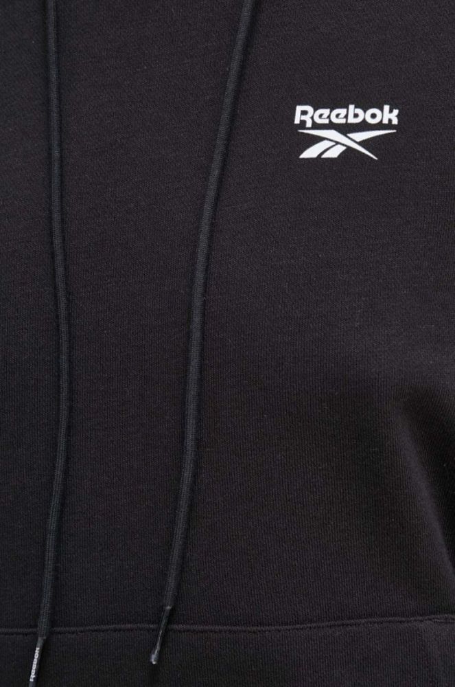 Кофта Reebok жіноча колір чорний з капюшоном однотонна (3574257) фото 4