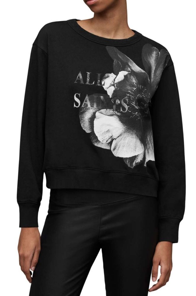 Кофта AllSaints WG015Z PRESILA PIPPA SWEAT жіноча колір чорний з принтом