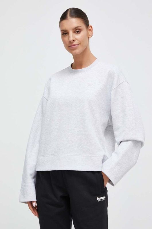 Кофта adidas Originals жіноча колір сірий меланж