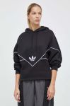 Кофта adidas Originals жіноча колір чорний з капюшоном з аплікацією (3624812)