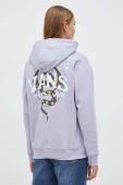 Кофта Vans жіноча колір фіолетовий з капюшоном з принтом (3680902)