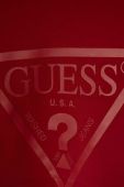 Дитяча кофта Guess колір бордовий з капюшоном з принтом