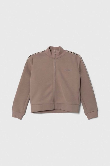 Дитяча кофта Guess колір коричневий з аплікацією Дитяча кофта Guess колір коричневий з аплікацією