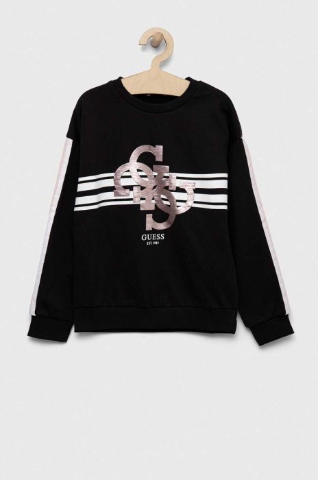 Дитяча бавовняна кофта Guess колір чорний візерунок (3299084)