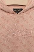 Дитяча бавовняна кофта Guess колір помаранчевий з капюшоном візерунок (3332668)
