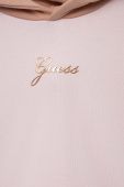 Дитяча бавовняна кофта Guess колір рожевий з капюшоном візерунок (3293701)