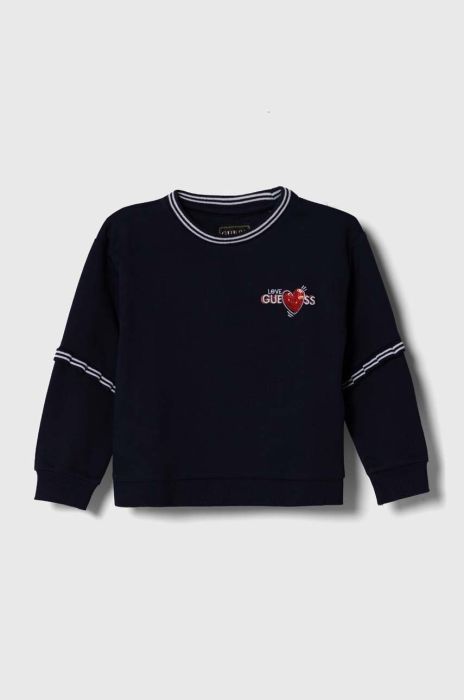 Дитяча бавовняна кофта Guess колір синій з аплікацією (3365741)