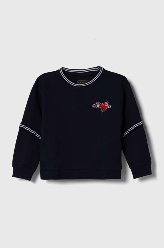 Дитяча бавовняна кофта Guess колір синій з аплікацією (3365741)