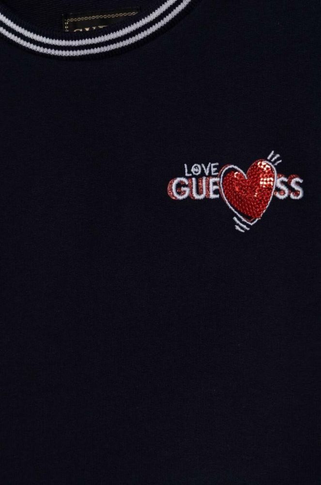 Дитяча бавовняна кофта Guess колір синій з аплікацією (3365741) фото 3
