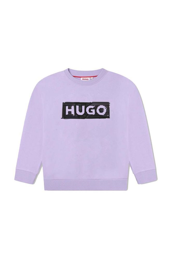 Дитяча кофта HUGO колір фіолетовий з принтом (3545804)