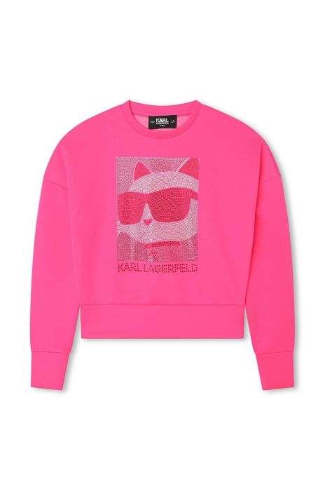Дитяча кофта Karl Lagerfeld колір фіолетовий з аплікацією (3458202)