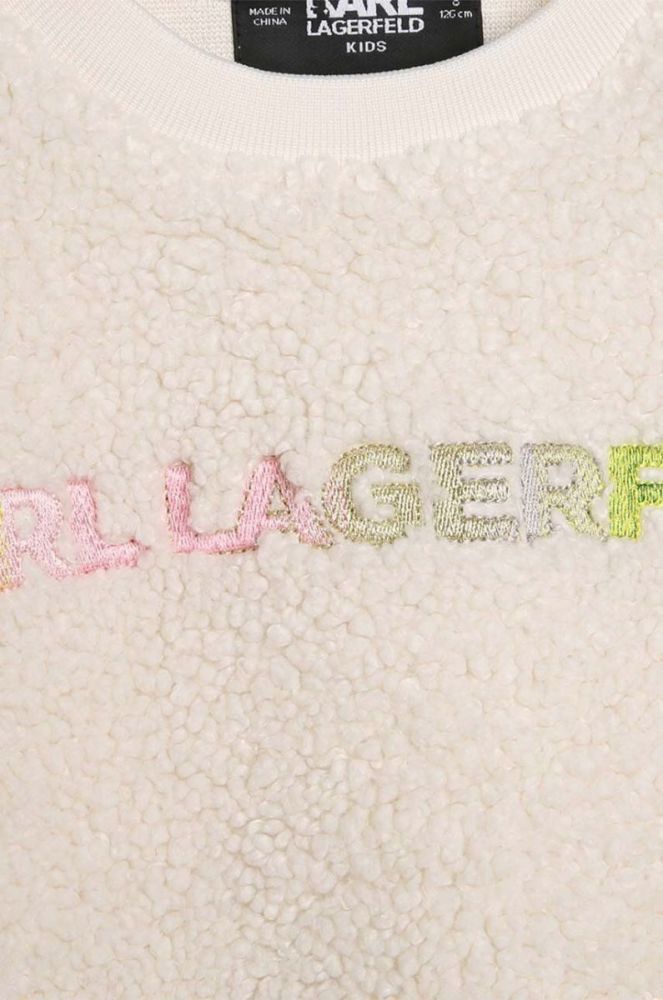 Дитяча кофта Karl Lagerfeld колір бежевий з аплікацією фото 3