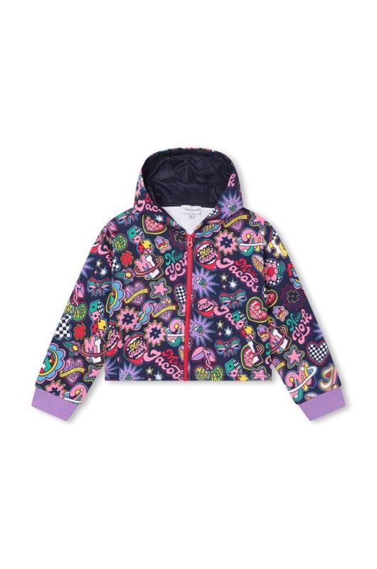 Дитяча кофта Marc Jacobs колір рожевий з капюшоном візерунок (3423632) фото 2