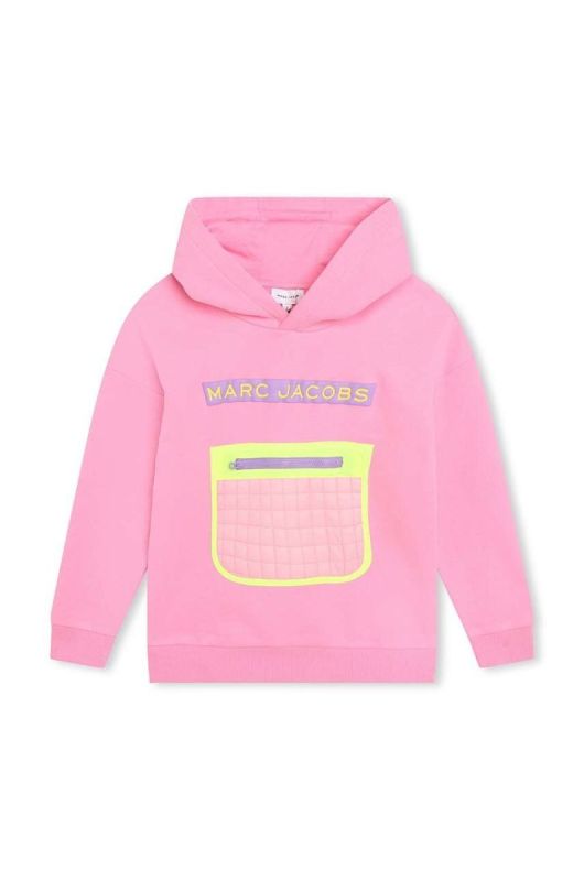Дитяча кофта Marc Jacobs колір рожевий з капюшоном з аплікацією (3418479)