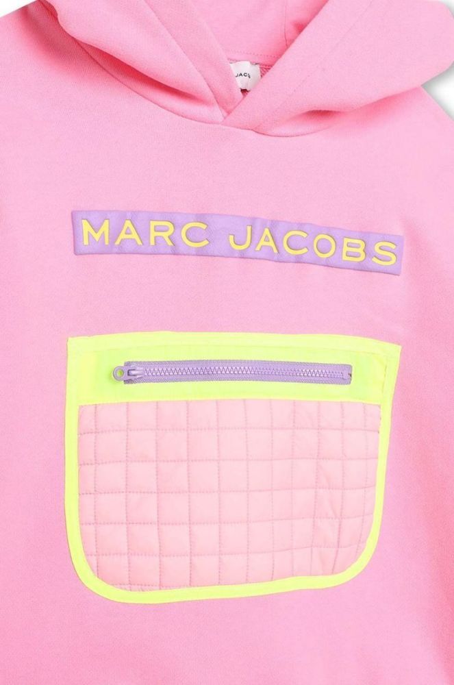 Дитяча кофта Marc Jacobs колір рожевий з капюшоном з аплікацією (3418479) фото 3