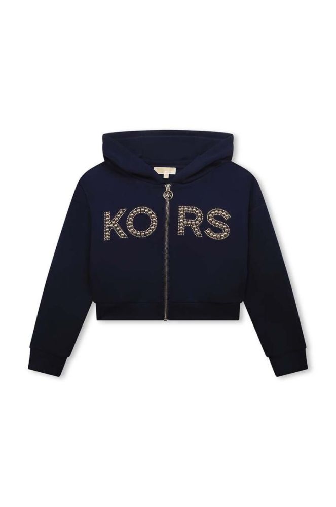 Дитяча кофта Michael Kors колір синій з капюшоном з аплікацією фото 2
