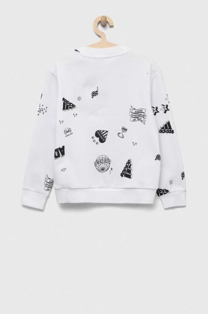 Дитяча кофта adidas JG BLUV Q3SWEAT колір білий візерунок фото 2