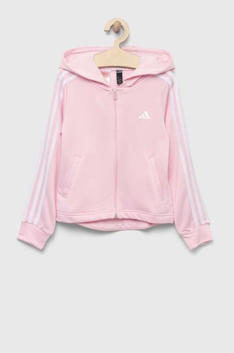 Дитяча кофта adidas колір рожевий з капюшоном з аплікацією (3324560)