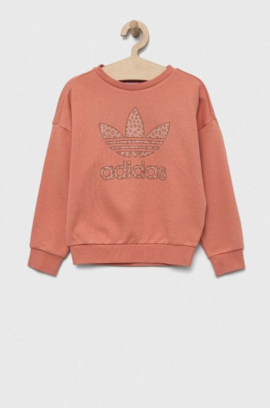 Дитяча кофта adidas Originals колір помаранчевий з принтом