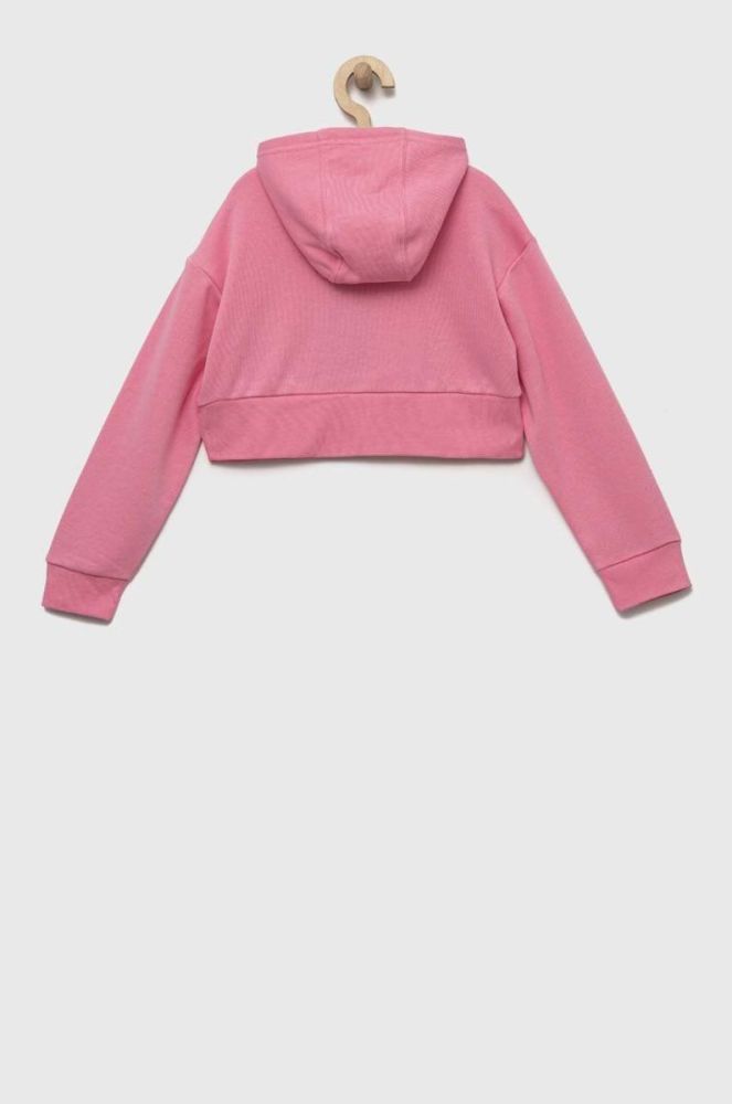 Дитяча кофта adidas Originals колір рожевий з капюшоном з принтом фото 3