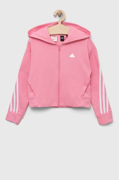 Дитяча кофта adidas колір рожевий з капюшоном з аплікацією (3324564) Дитяча кофта adidas колір рожевий з капюшоном з аплікацією (3324564)