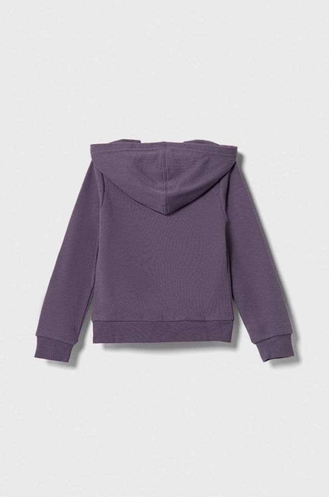 Дитяча кофта adidas колір фіолетовий з капюшоном з принтом (3601182) фото 2