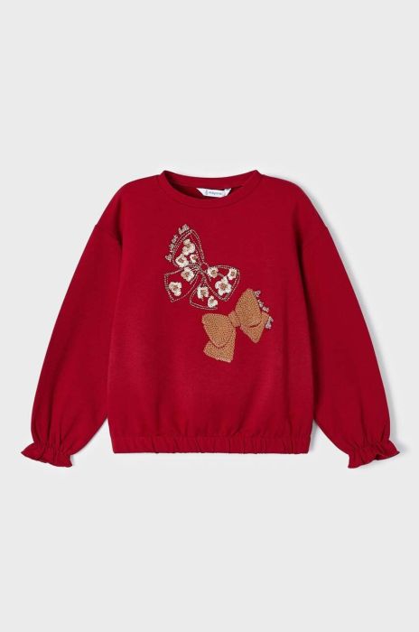Дитяча кофта Mayoral колір червоний з аплікацією
