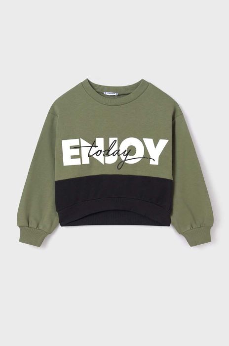 Дитяча кофта Mayoral колір зелений з принтом (3436969)