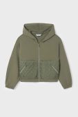 Дитяча кофта Mayoral колір зелений з капюшоном однотонна (3413872)