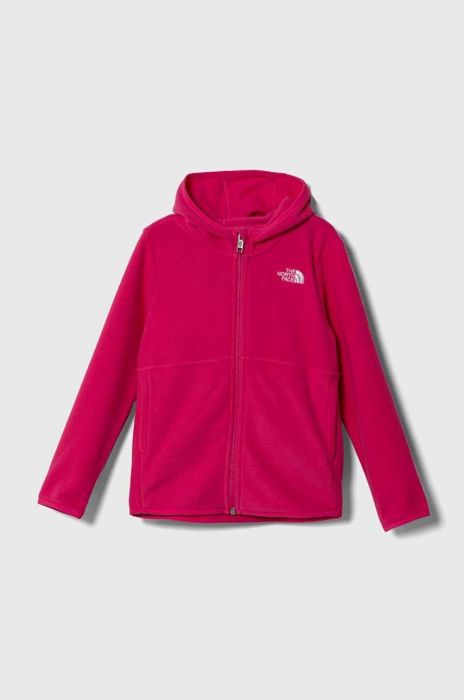 Дитяча кофта The North Face GLACIER F/Z HOODIE колір рожевий з капюшоном візерунок Дитяча кофта The North Face GLACIER F/Z HOODIE колір рожевий з капюшоном візерунок