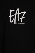 Дитяча кофта EA7 Emporio Armani колір чорний з капюшоном візерунок