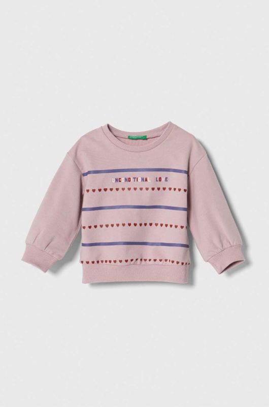 Дитяча кофта United Colors of Benetton колір фіолетовий візерунок (3388114)