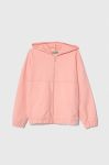 Дитяча кофта United Colors of Benetton колір рожевий з капюшоном однотонна (3390178)