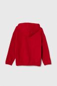 Дитяча кофта United Colors of Benetton колір червоний з капюшоном однотонна (3390183)