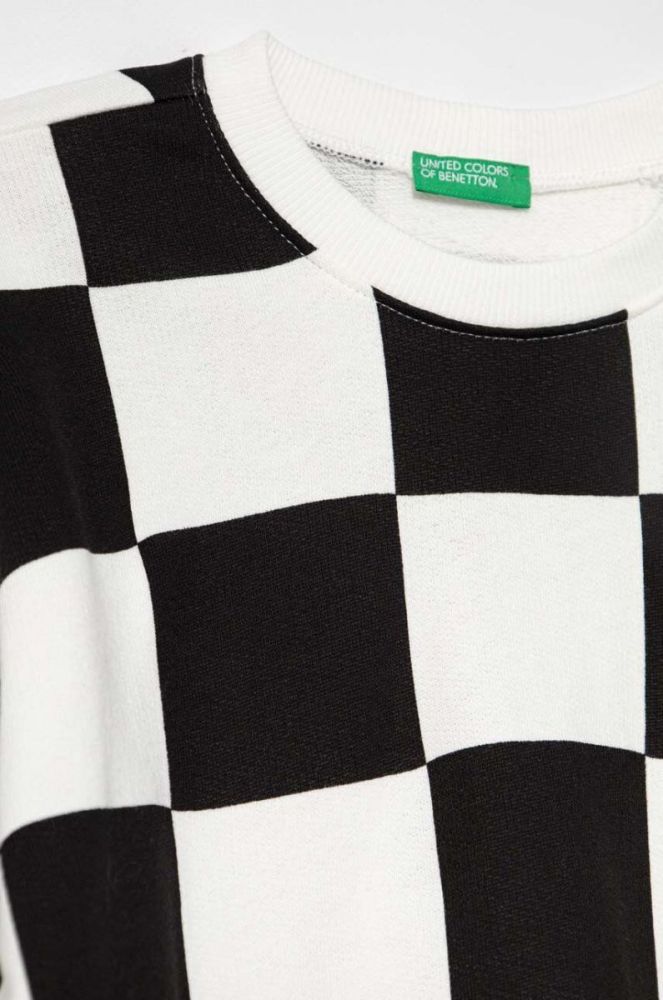 Дитяча бавовняна кофта United Colors of Benetton колір чорний візерунок фото 3