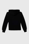 Дитяча бавовняна кофта United Colors of Benetton колір чорний з капюшоном з принтом (3390231)