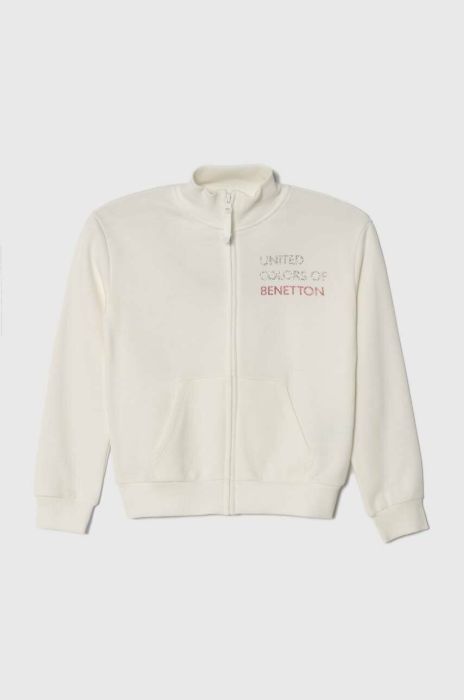 Дитяча бавовняна кофта United Colors of Benetton колір бежевий з принтом (3390268) Дитяча бавовняна кофта United Colors of Benetton колір бежевий з принтом (3390268)