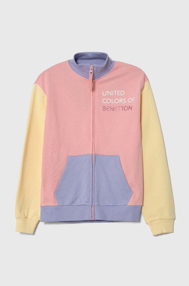 Дитяча бавовняна кофта United Colors of Benetton з принтом колір барвистий (3390298)