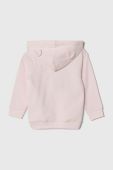Бавовняна кофта для немовлят United Colors of Benetton колір рожевий з капюшоном однотонна