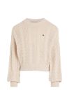 Дитячий бавовняний светр Tommy Hilfiger колір бежевий легкий (3496507)