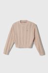 Дитячий бавовняний светр Tommy Hilfiger колір бежевий (3496511)