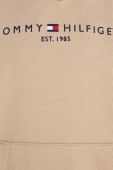 Дитяча бавовняна кофта Tommy Hilfiger колір бежевий з капюшоном з аплікацією (3496126)