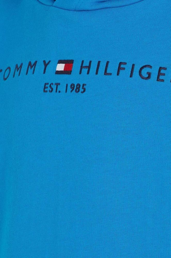 Дитяча бавовняна кофта Tommy Hilfiger з капюшоном з аплікацією колір блакитний (3496131) фото 3
